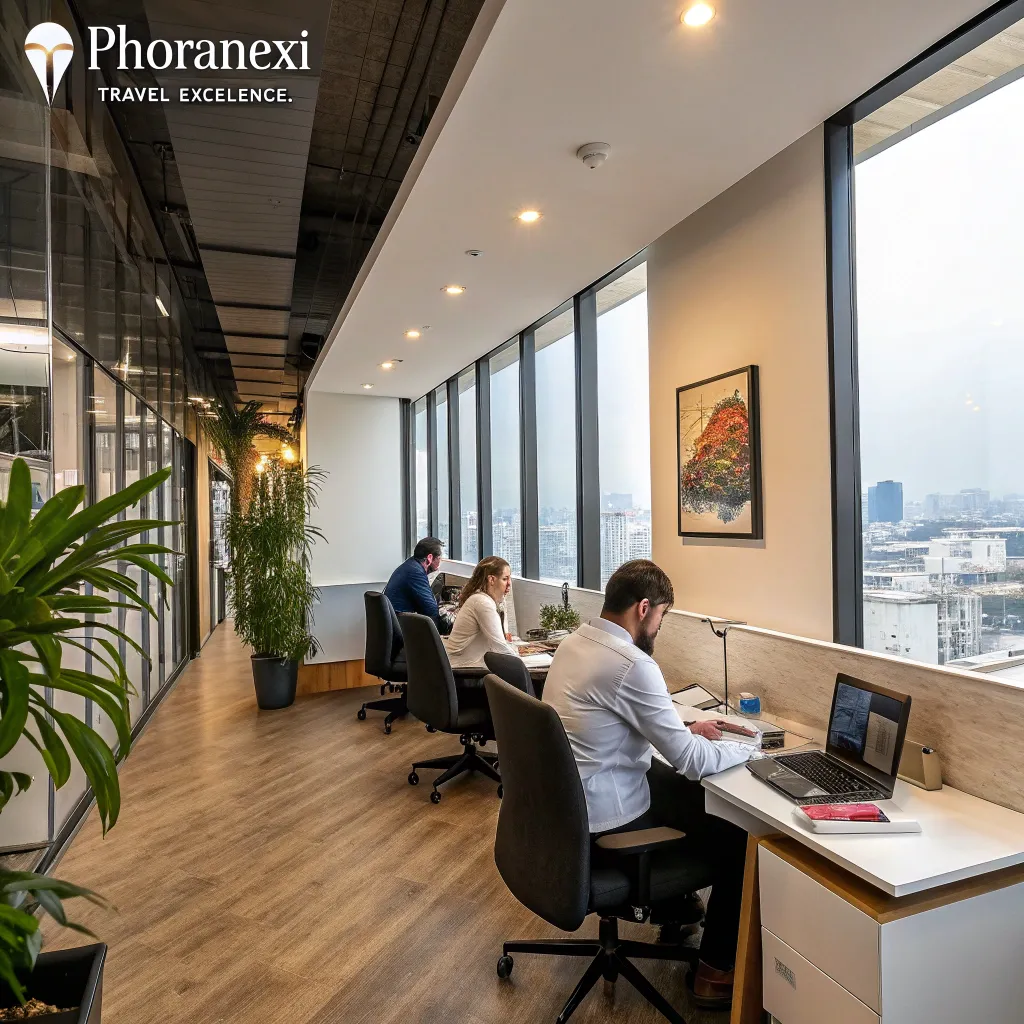 Modern office of PHORANEXI showcasing our dedication to travel excellence